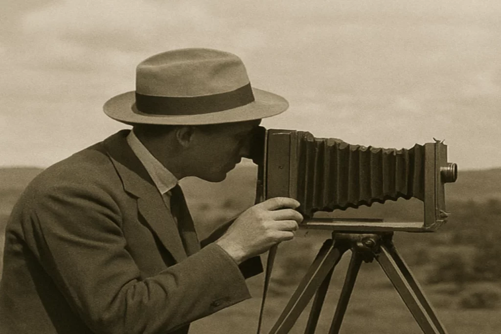 Image générée par intelligence artificielle représentant le processus de capture photo panoramique 360VR.